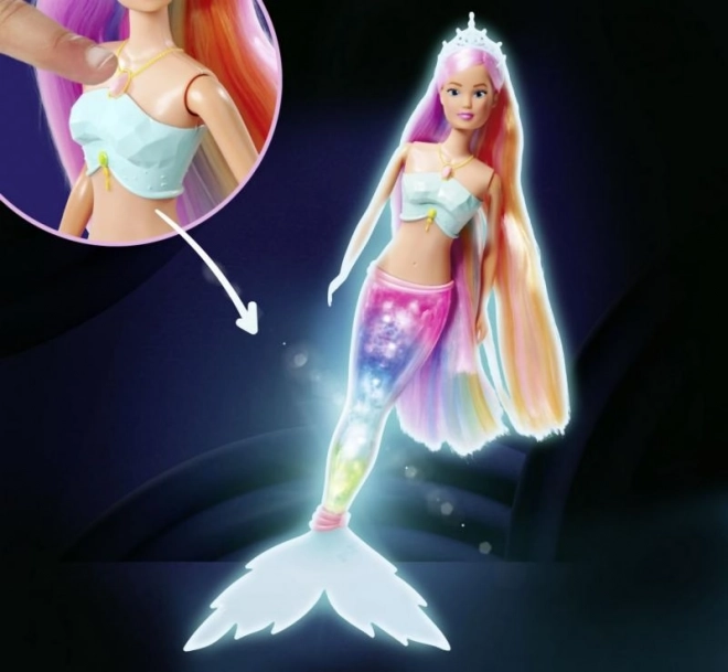 Bambola Steffi Sirena con Pinna Magica e Luminosa