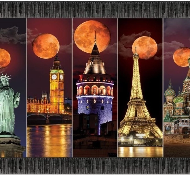 Puzzle con cornice e colla 3 in 1 Luna di sangue 1000 pezzi