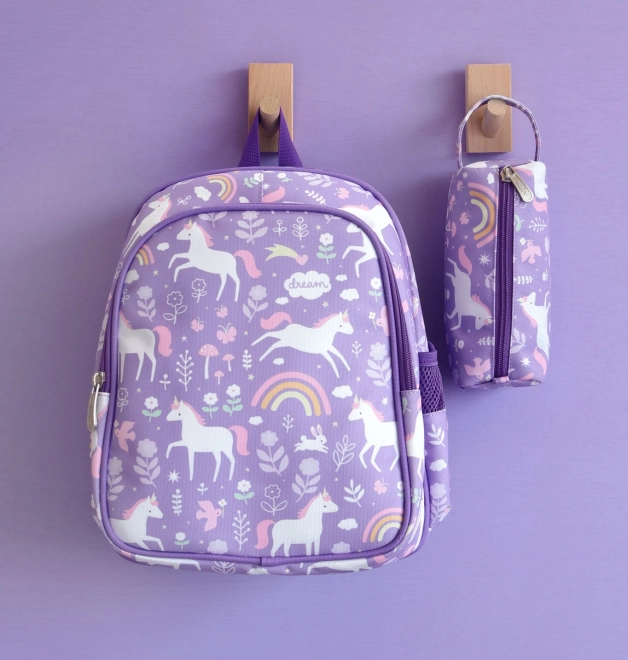 Zaino per bambini con unicorni e arcobaleno