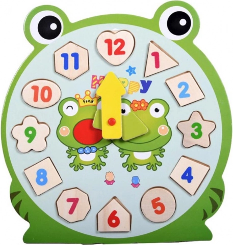 Orologio di legno puzzle ranocchia