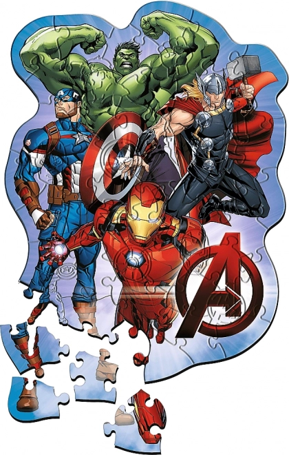 Puzzle in legno Avengers e le loro avventure 50 pezzi