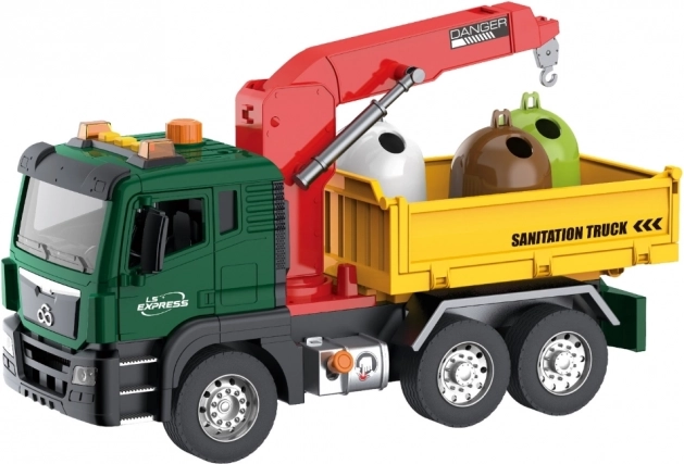 Woopie Camion della spazzatura con gru per la raccolta differenziata - scala 1:10
