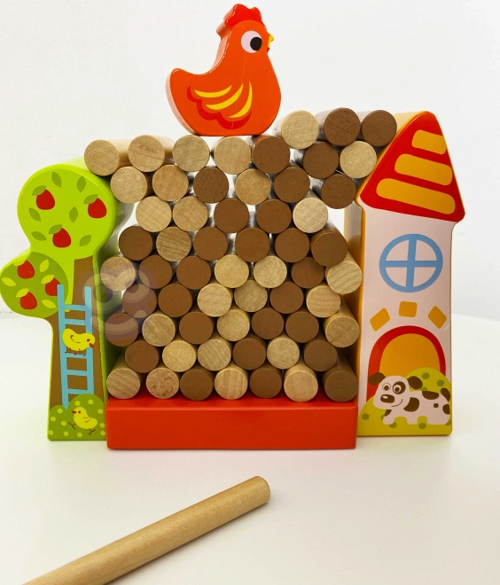 Gioco in Legno Caduta del Pulcino Fattoria Tooky Toy