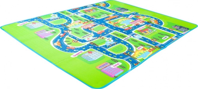 Tappetino da gioco pieghevole per bambini in schiuma con motivo stradale 160 x 130 cm