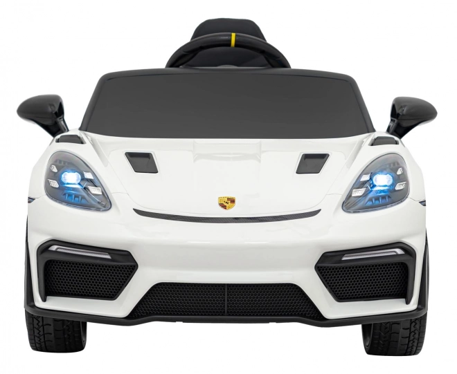Macchinina elettrica Porsche 718 con pannello audio MP4 – Bianco