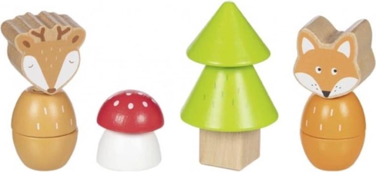 Figurette di legno amici del bosco Goki