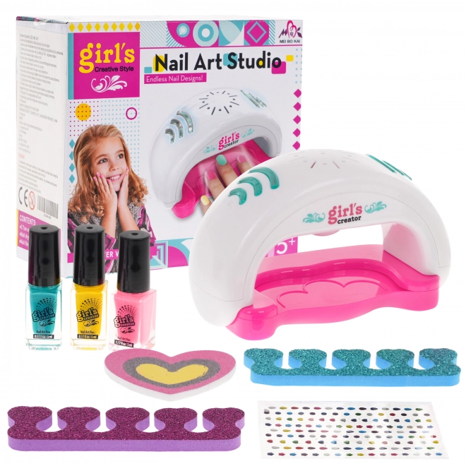 Set per Nail Art Bambini 5+ con Asciugacapelli Interattivo e Accessori