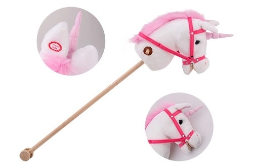 Unicorno di peluche su bastone con effetti sonori