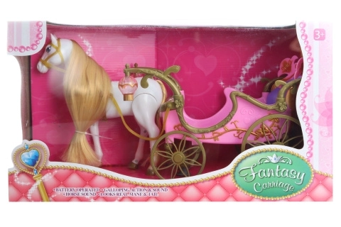 Cavallo con carrozza rosa