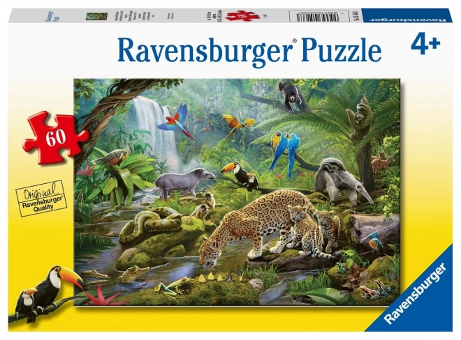 Puzzle Animali nella Foresta Pluviale 60 Pezzi