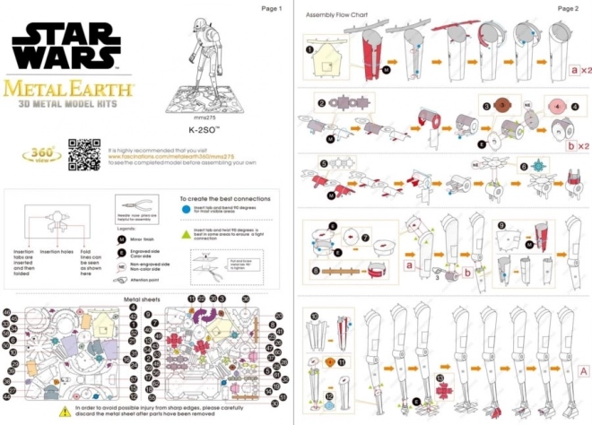 Puzzle 3D Metal Earth K-2SO di Star Wars Rogue One