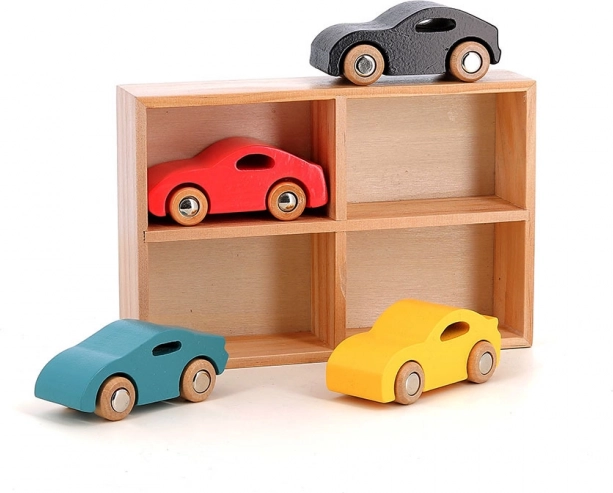 Set di 4 macchinine di legno Vilacity