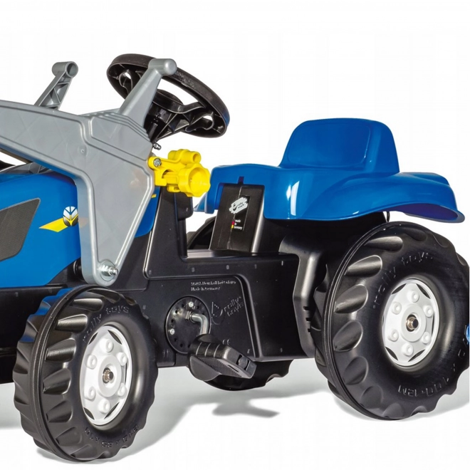 Trattore a pedali con rimorchio e pala Rolly Toys blu New Holland