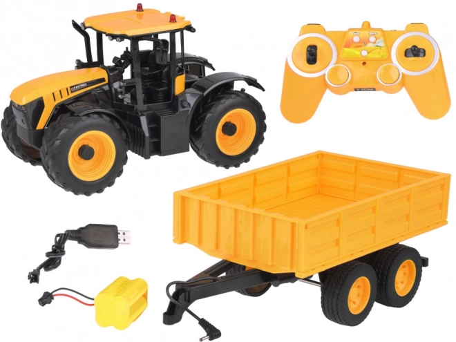 Trattore JCB con rimorchio telecomandato Double E 1:16