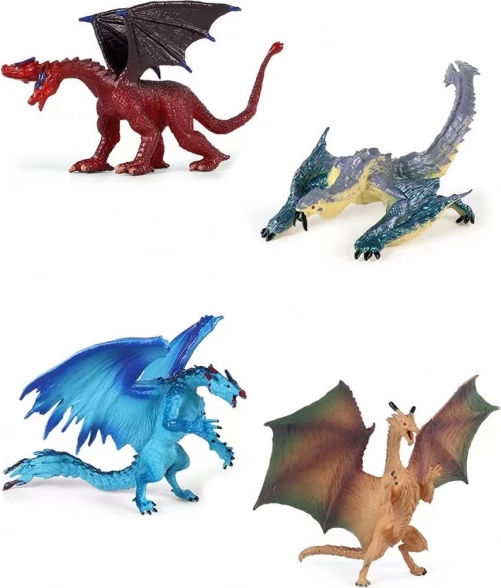 Set di figurine di draghi 12 cm (2 pz)