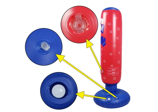 Sacco da boxe gonfiabile rosso e blu 125 cm