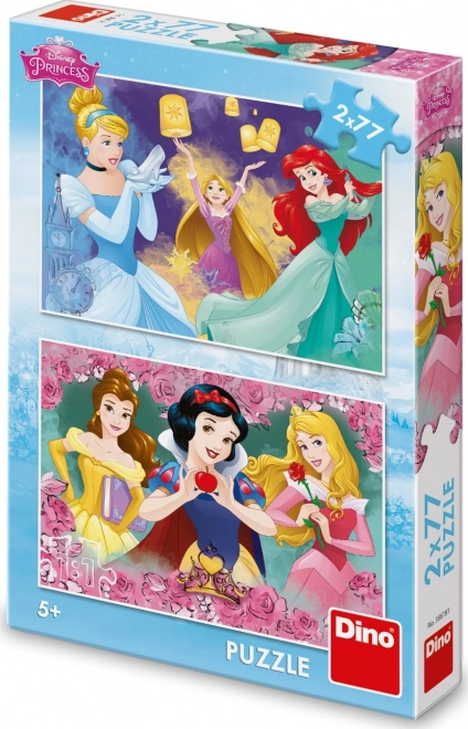 Puzzle Principesse Disney nei roseti 2x77 pezzi