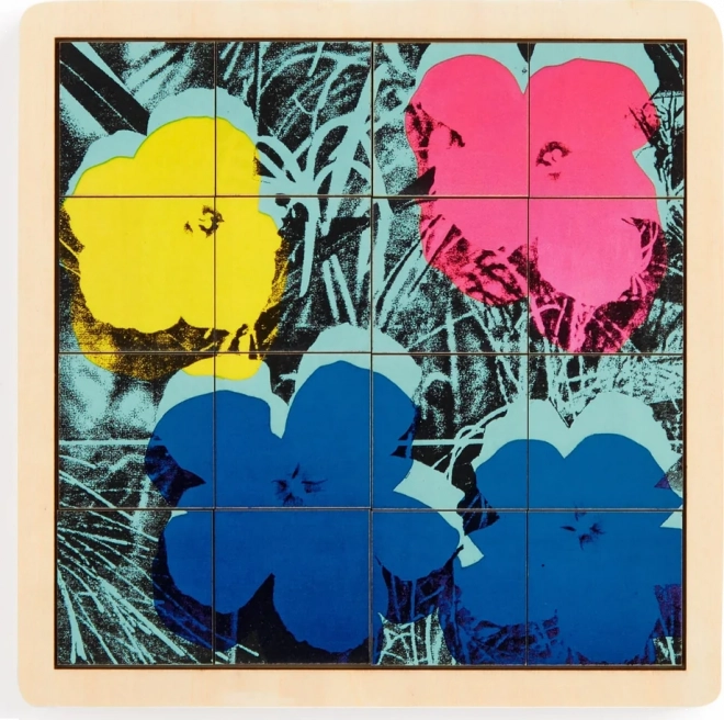 Puzzle scorrevole in legno Andy Warhol: Fiori 2 in 1