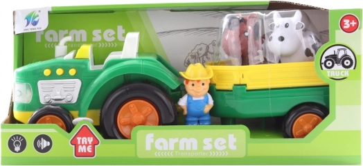 Trattore a batteria per bambini con rimorchio