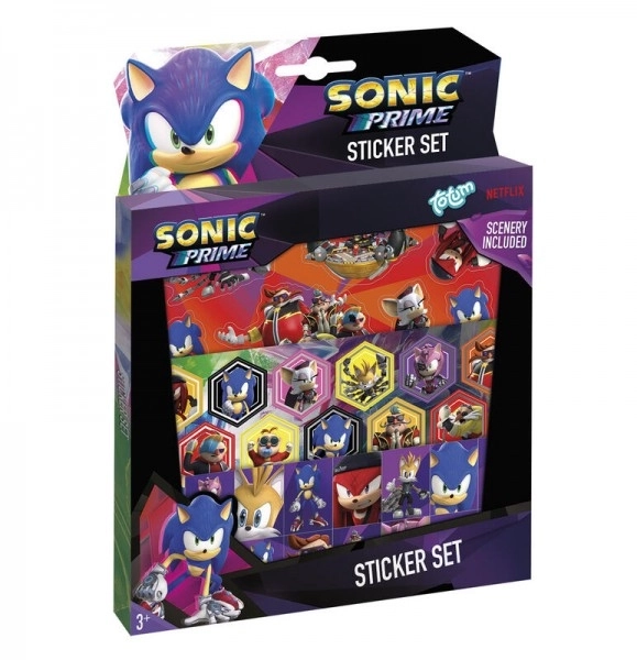 Sonic set regalo con adesivi in scatola 18x24,5x1cm