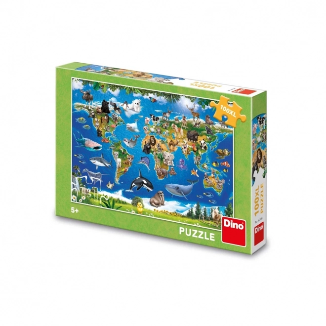 Puzzle Mappa degli Animali 100 XL