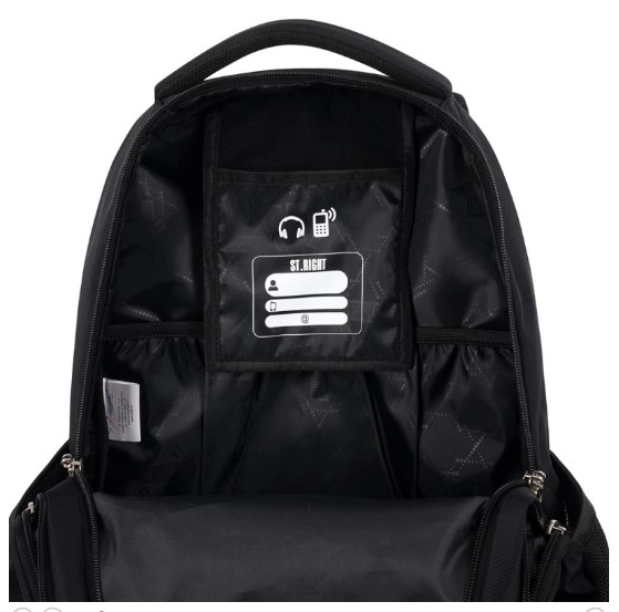 Zaino scuola giovanile tre scomparti St. Right 25L nero