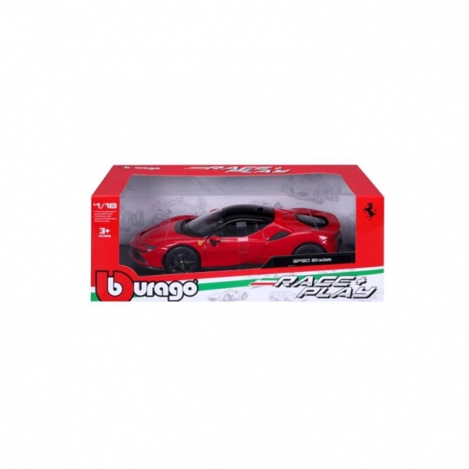 Modellino Ferrari SF90 Stradale Rossa in scala 1:18 di Bburago