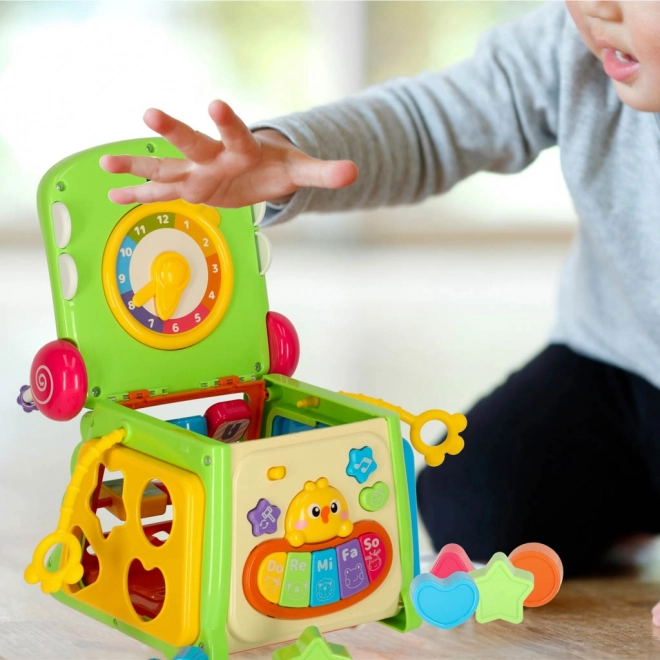 Cubo educativo con sorter e pianola Coccodrillo 4 in 1