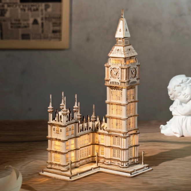 Puzzle 3D in legno Torre dell'Orologio Big Ben illuminata