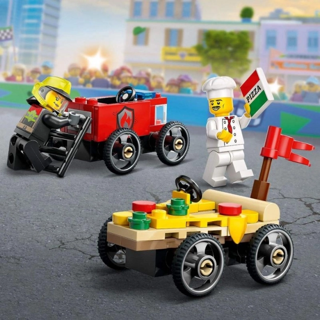 Lego Set Gara Di Auto: Pizza Contro Camion Dei Pompieri