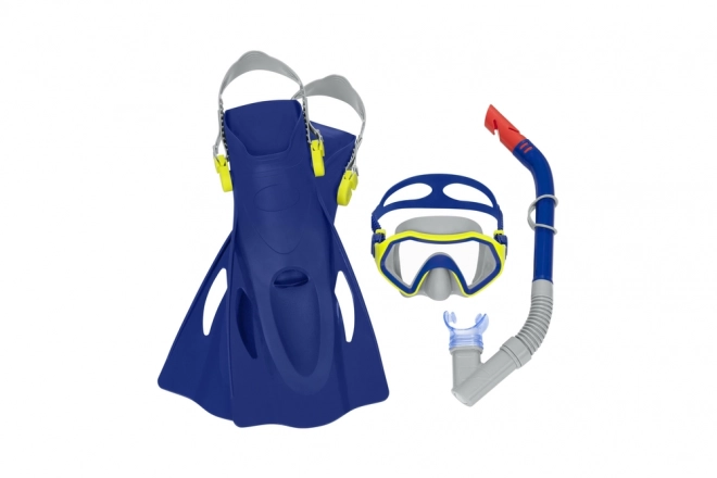 Set snorkeling con maschera tubo e pinne rosa 7+ – blu