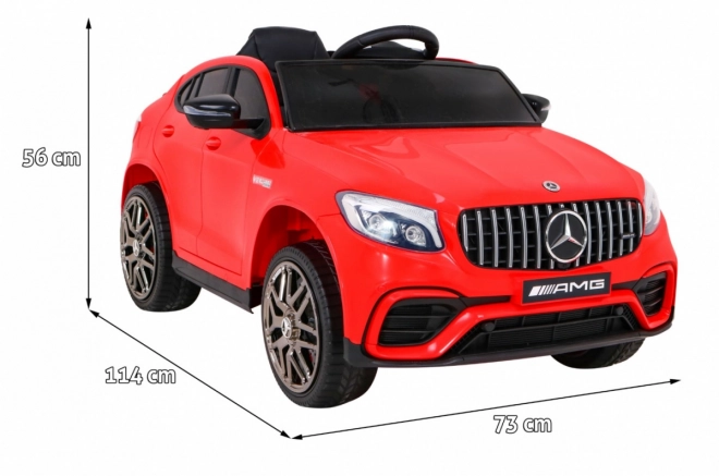 Mercedes Benz GLC63S per bambini Rosso + telecomando + trazione 4x4 + MP3 LED + EVA + partenza lenta