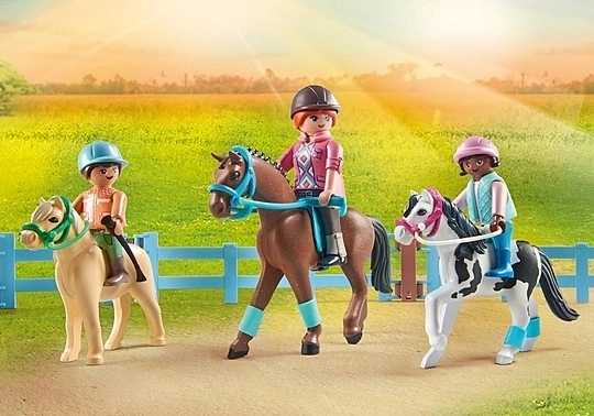 Set di figurine Cavalli 71493 Lezioni di equitazione mobili