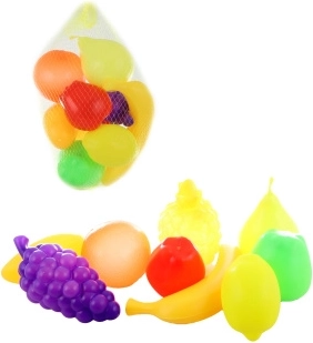 Frutta di plastica per cucinetta dei bambini – 9 pezzi in rete