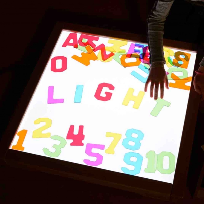 Cornice sensoriale Masterkidz con pannello LED e vassoio trasparente da disegno