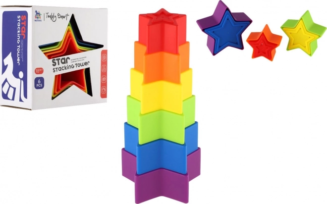 Torre colorata in plastica TEDDIES a forma di stella