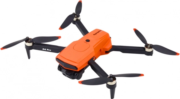 Drone D6 Pro con doppia fotocamera HD e luci LED, arancione