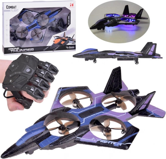 Drone volante divertente con diodi colorati