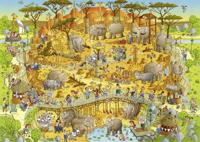 Puzzle zoo pazza: esposizione africana 1000 pezzi