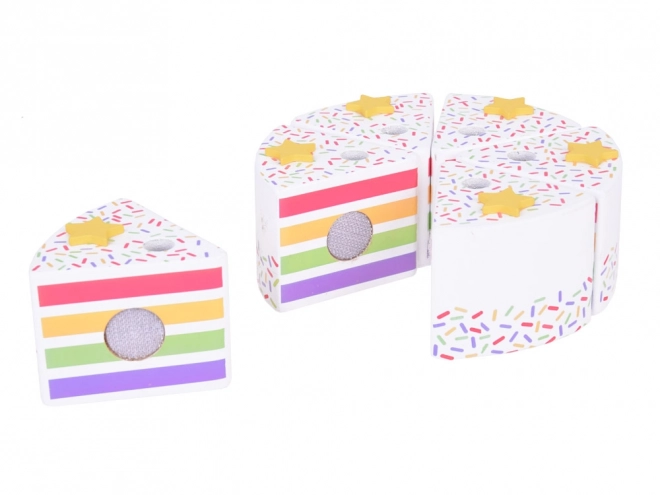 Torta di compleanno in legno a fette per bambini