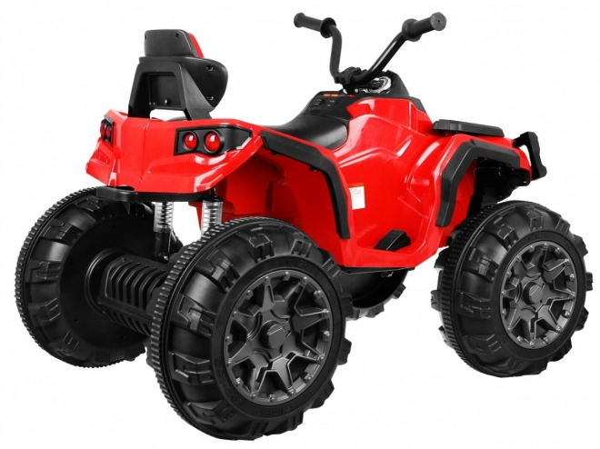 Quad elettrico per bambini rosso + ruote EVA + radio MP3 + LED + partenza lenta