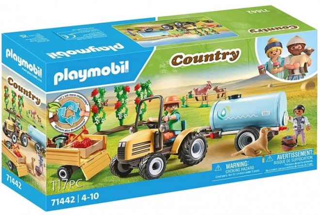 Trattore con rimorchio e serbatoio d'acqua PLAYMOBIL