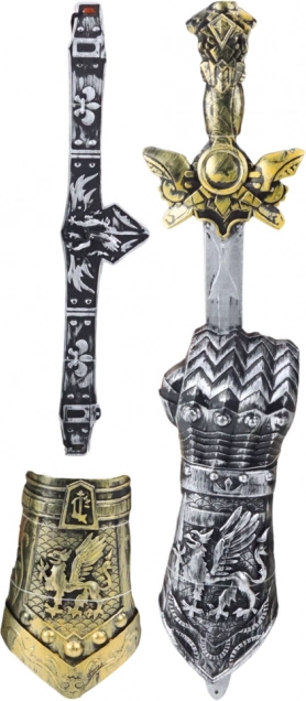 Set del piccolo cavaliere Gladiatore con spada, protezioni e cintura