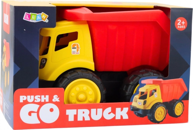 Grande camion ribaltabile per bambini per la sabbia - Veicolo da costruzione rosso-giallo
