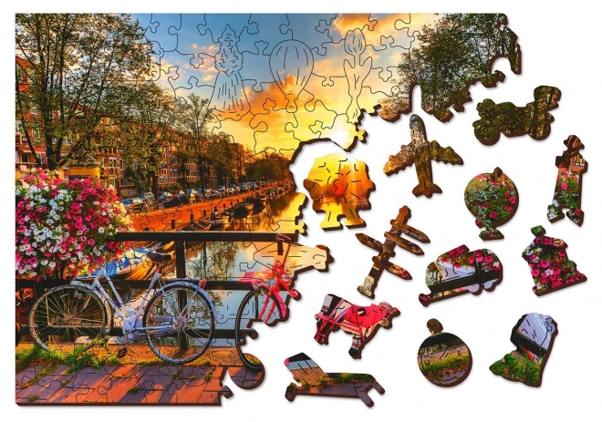 Puzzle di legno bicicletta ad Amsterdam 2in1