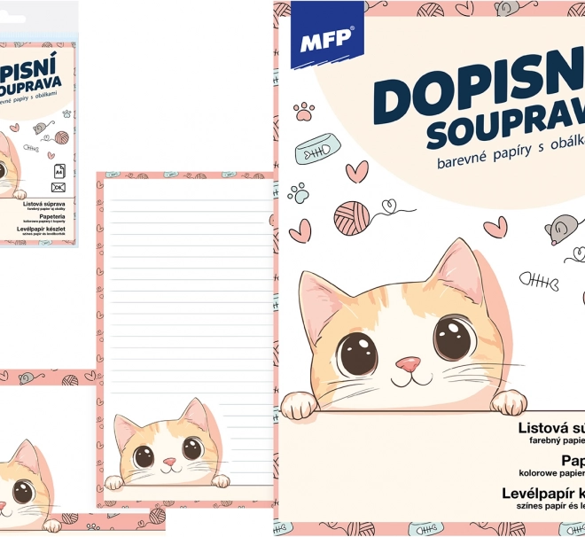 Carta da lettere colorata LUX con motivo Gatto