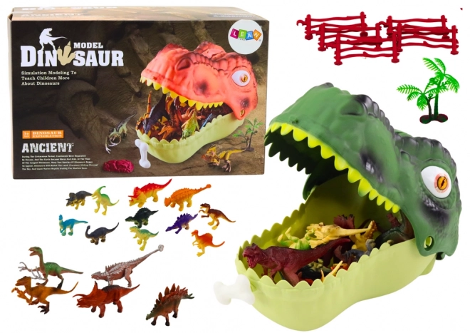 Set di Figure di Dinosauri Verde con Grande Dinosauro