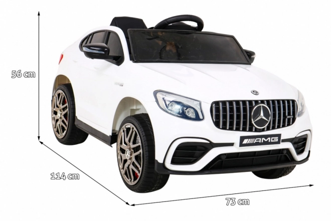 Mercedes Benz GLC63S per bambini bianco + telecomando + trazione 4x4 + MP3 LED + EVA + avvio lento