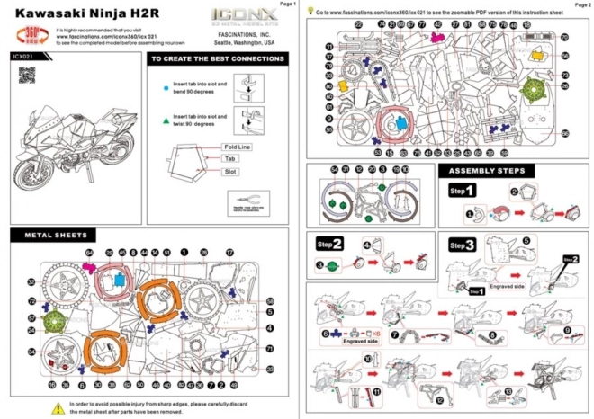 Puzzle 3D METAL EARTH Kawasaki Ninja H2R