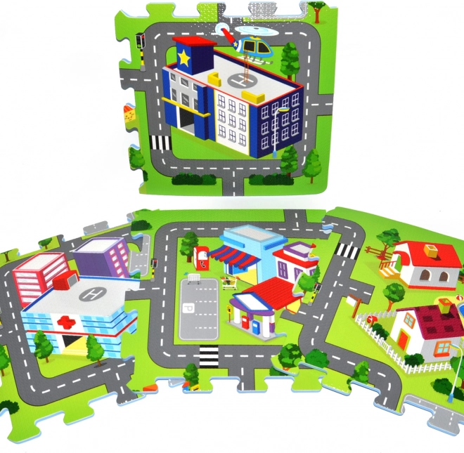 Morbidi blocchi in schiuma – città, 9 pezzi (32 × 32 cm)